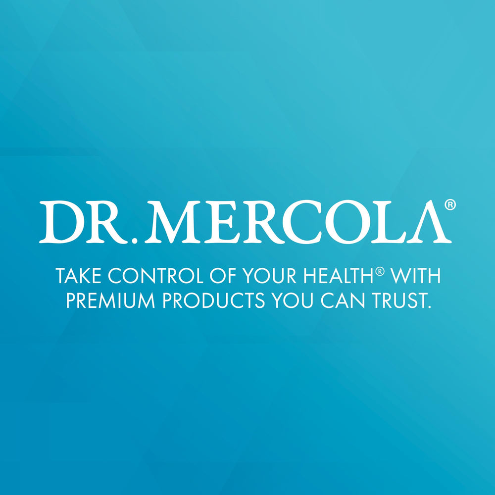 Lifestyle shot with Dr. Mercola enzymes and healthy foods