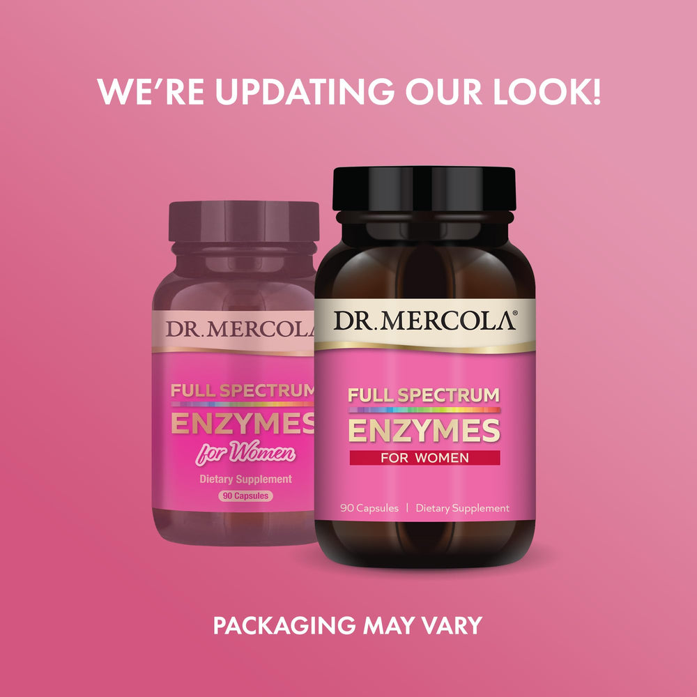 Dr Mercola Full Spectrum Enzymes for Women ingredients label showcases plant-based enzymes