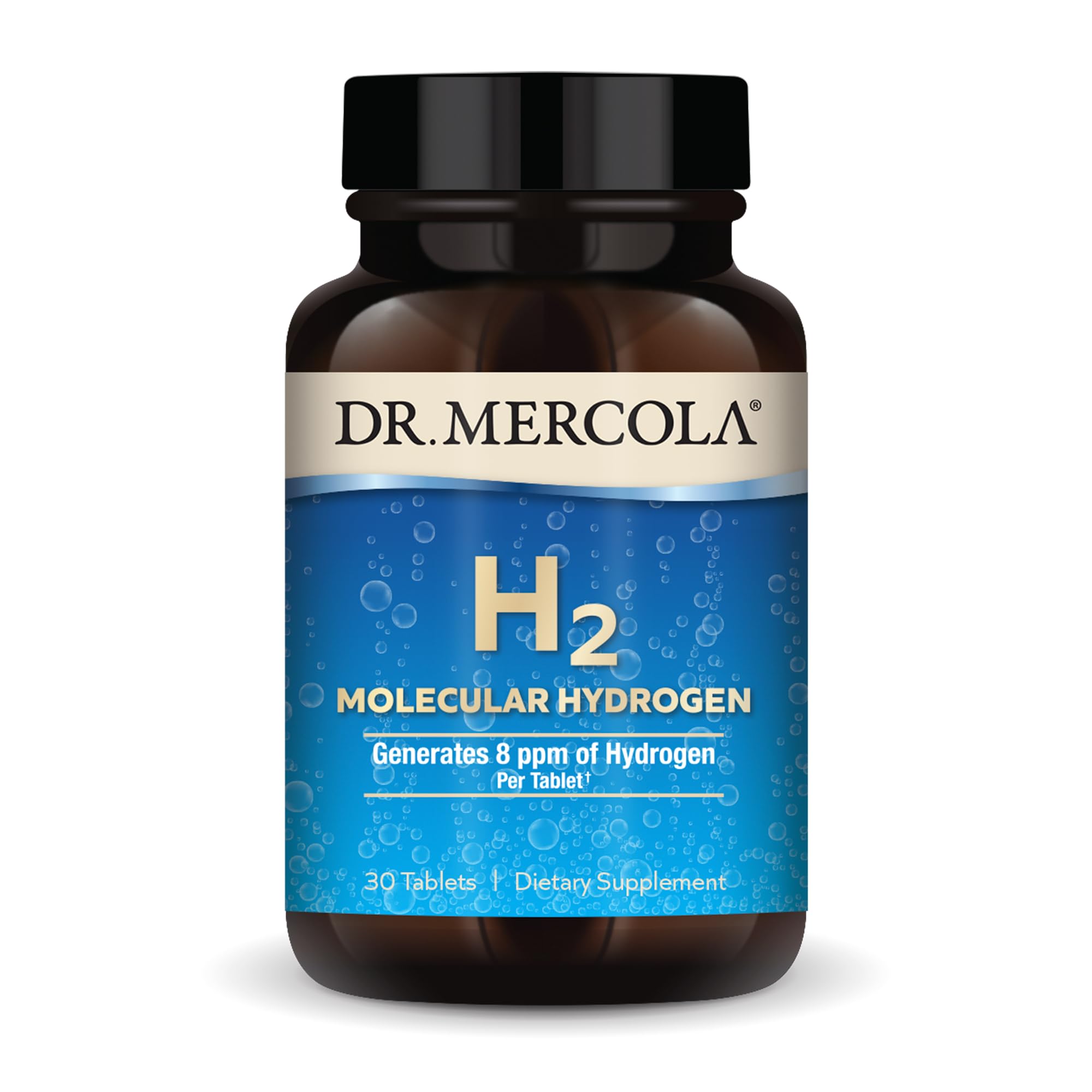 Dr. Mercola H2 Molecular Hydrogen bottle and label