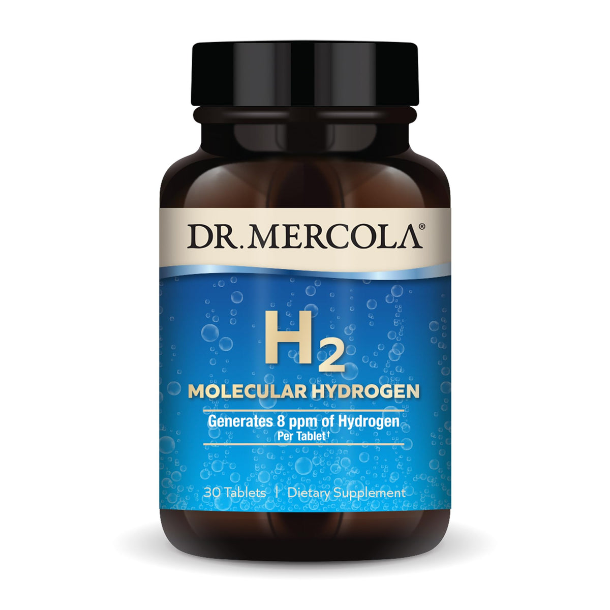 Dr. Mercola H2 Molecular Hydrogen bottle and label