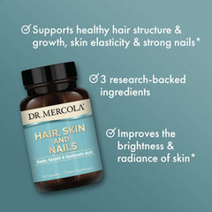 Healthy hair close-up with product in the background