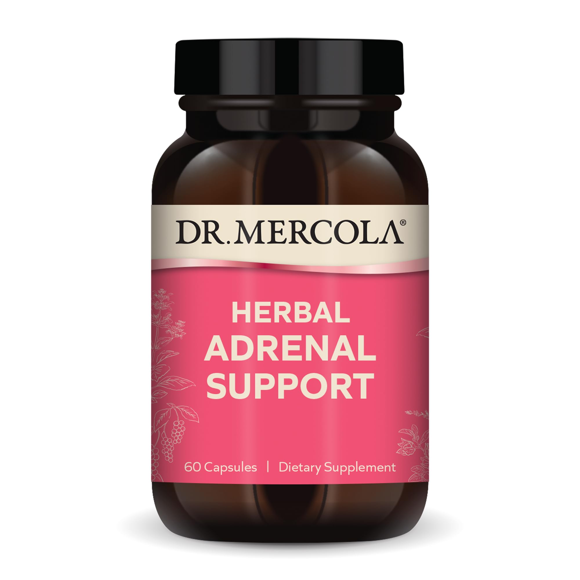 Dr. Mercola Herbal Adrenal Support bottle with label