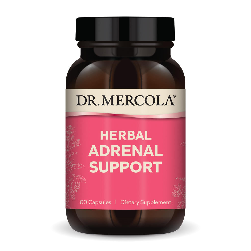 Dr. Mercola Herbal Adrenal Support bottle with label