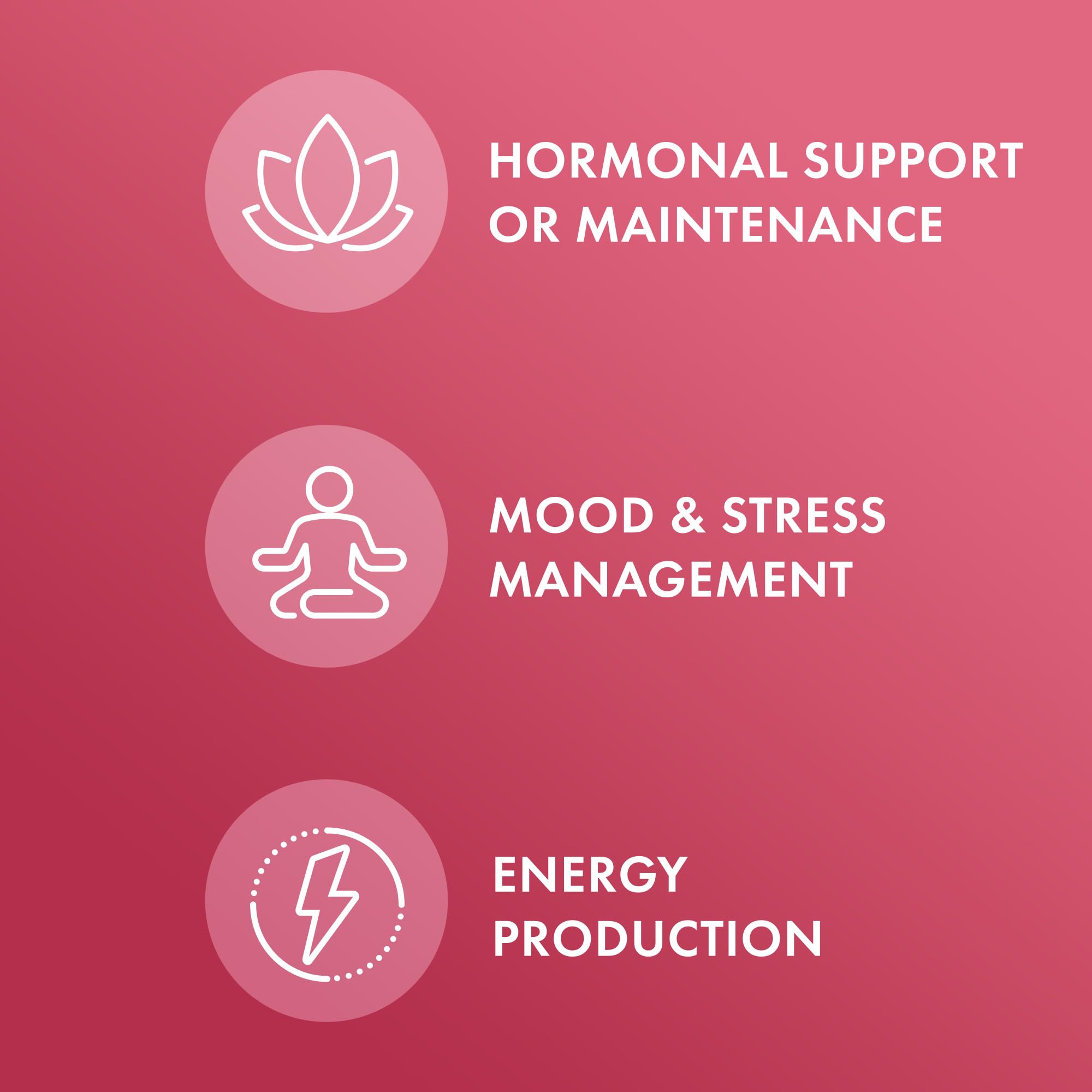 Close-up of key ingredients: Holy Basil, Ashwagandha, Shatavari, Schisandra