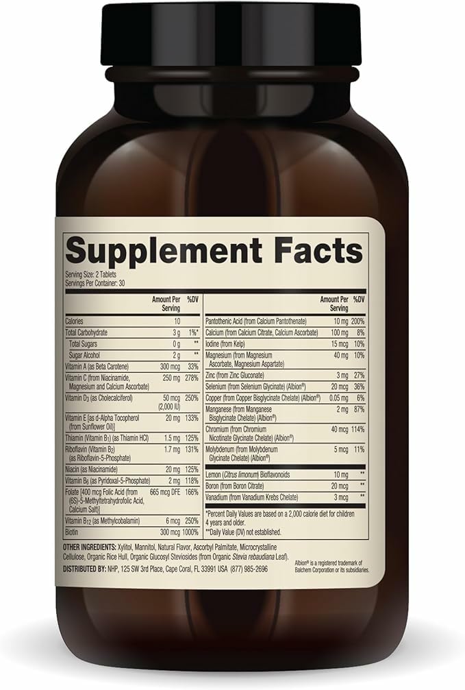 Orange-flavored chewable multivitamin tablet for kids