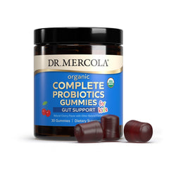 Close-up of kid-friendly cherry flavored probiotic gummy