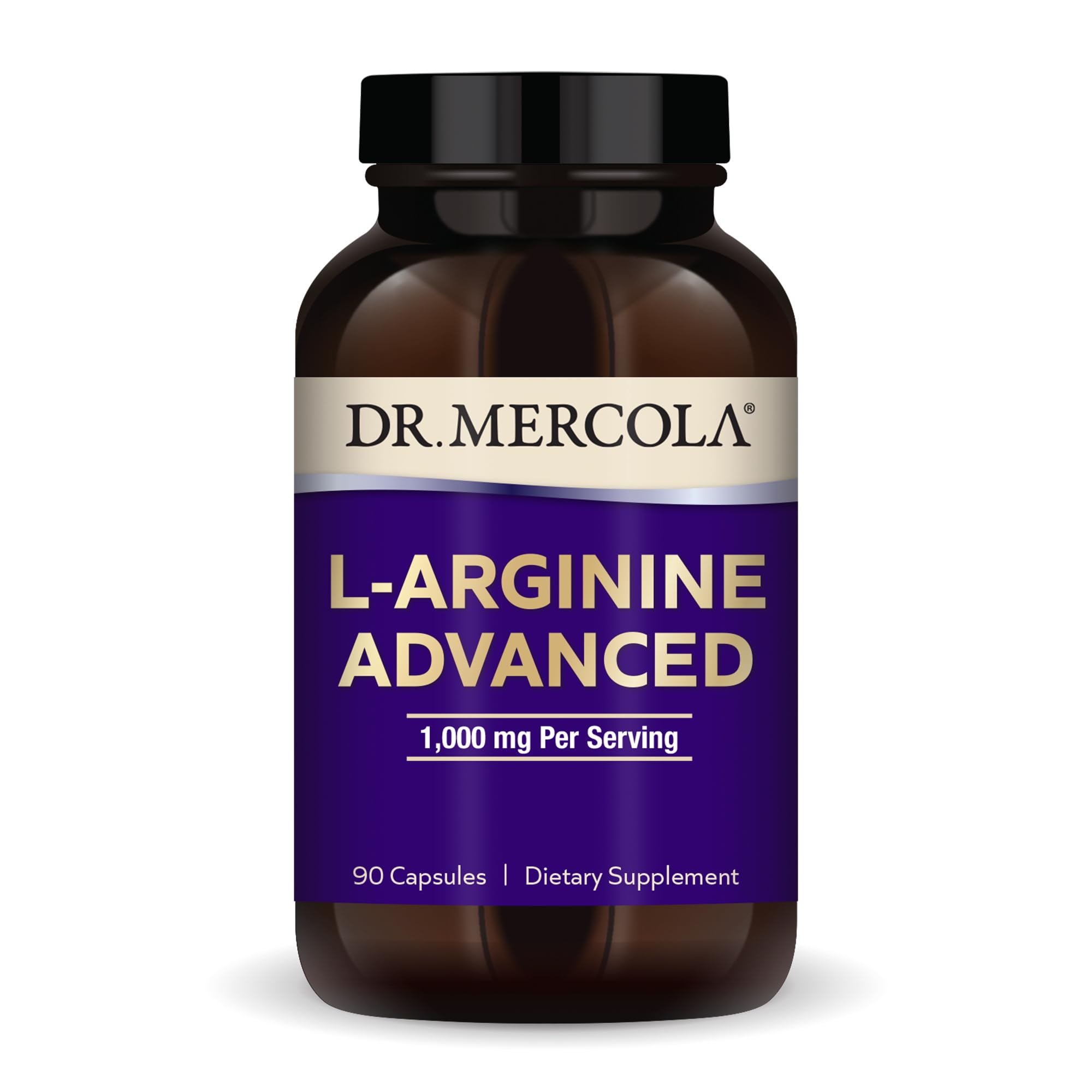 Front bottle packaging for Dr. Mercola L-Arginine Advanced