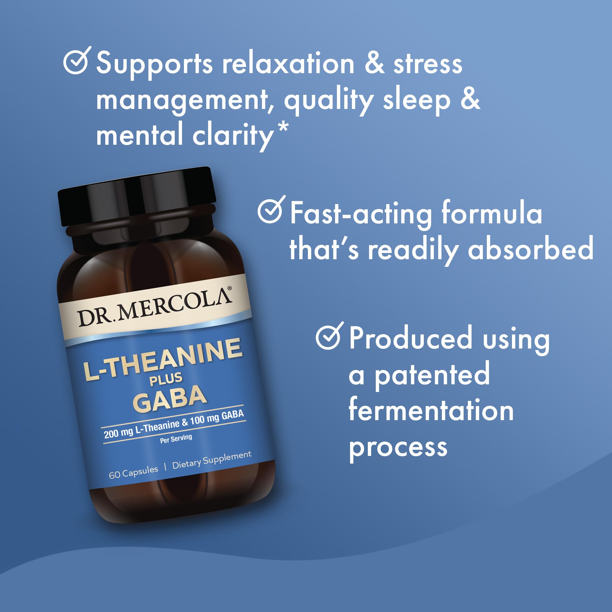 60 capsules per bottle of L-Theanine Plus GABA by Dr. Mercola