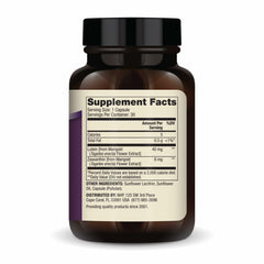 Close-up of Dr. Mercola Lutein with Zeaxanthin capsules