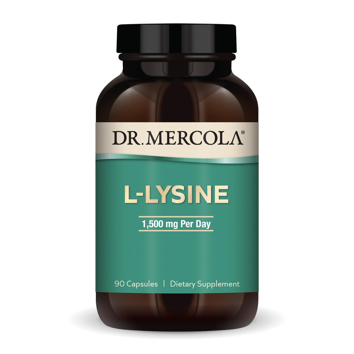 Dr. Mercola L-Lysine bottle with 90 capsules