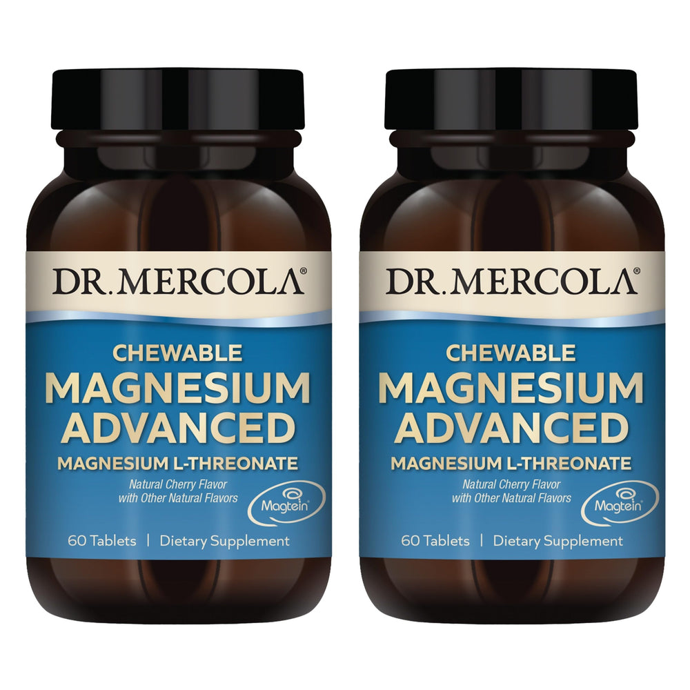 Dr. Mercola Magnesium Advanced cherry-flavored chewable bottle front