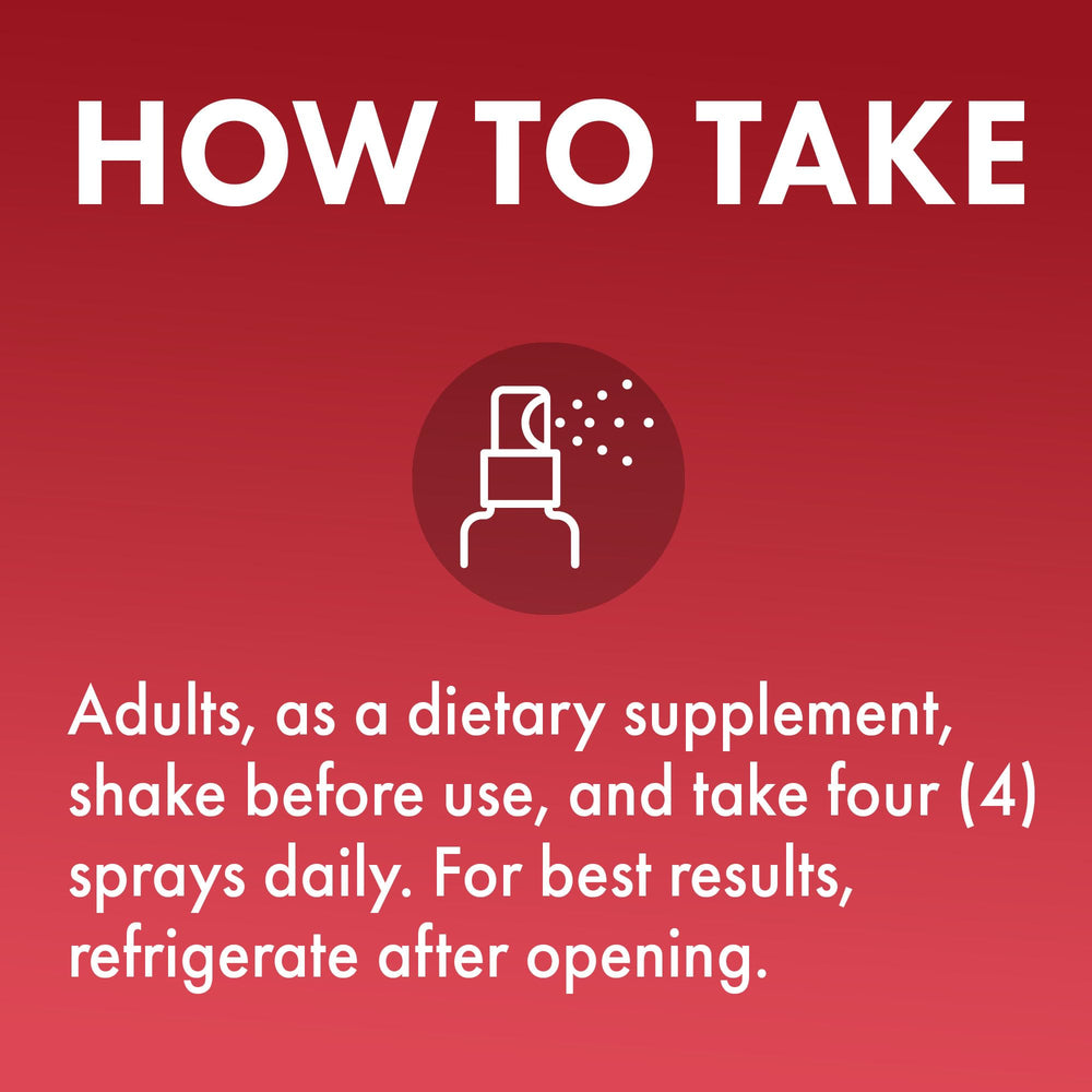 Dose information showing 1,000 mcg per spray and 39 servings