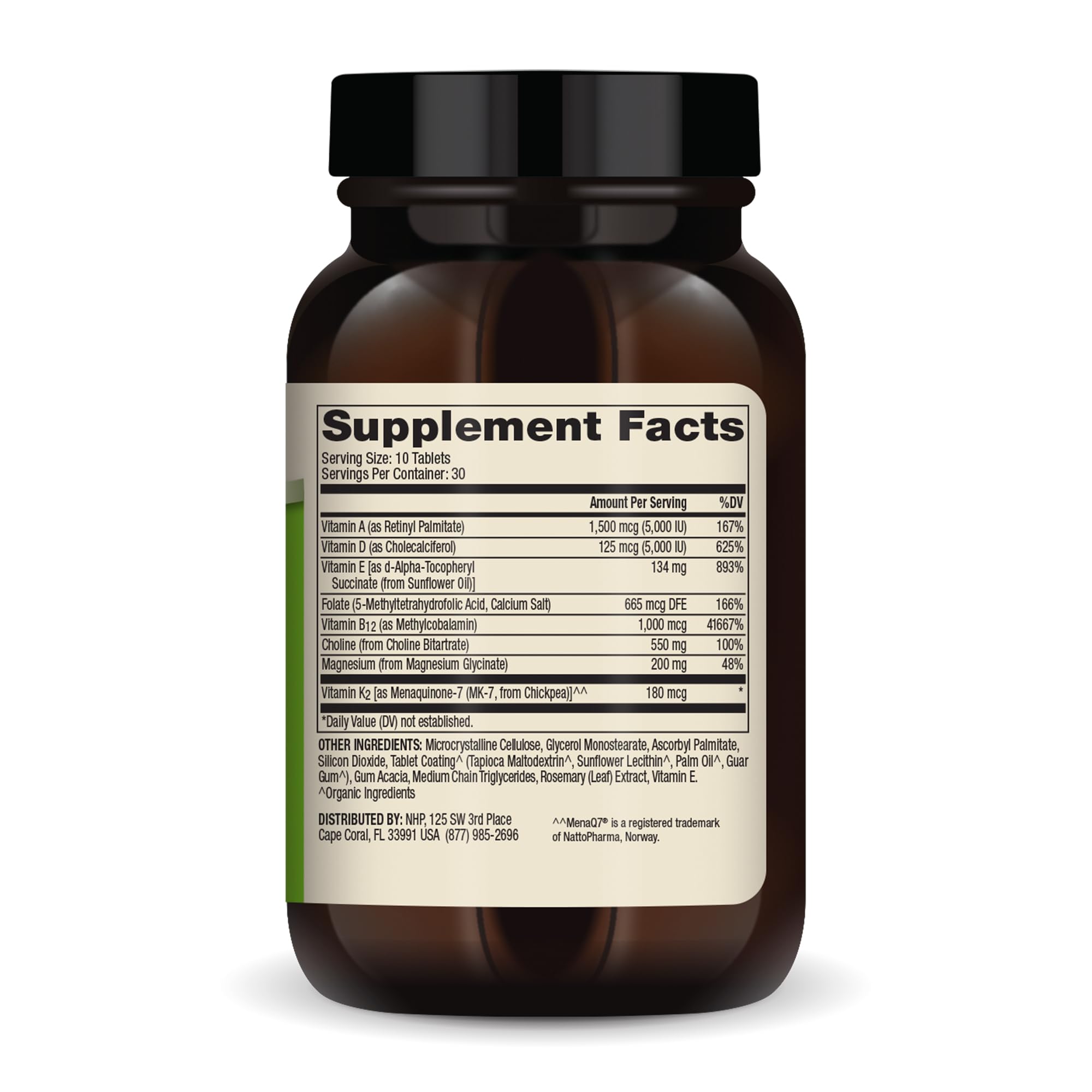 Close-up of Mini-Tabs tablets inside the bottle