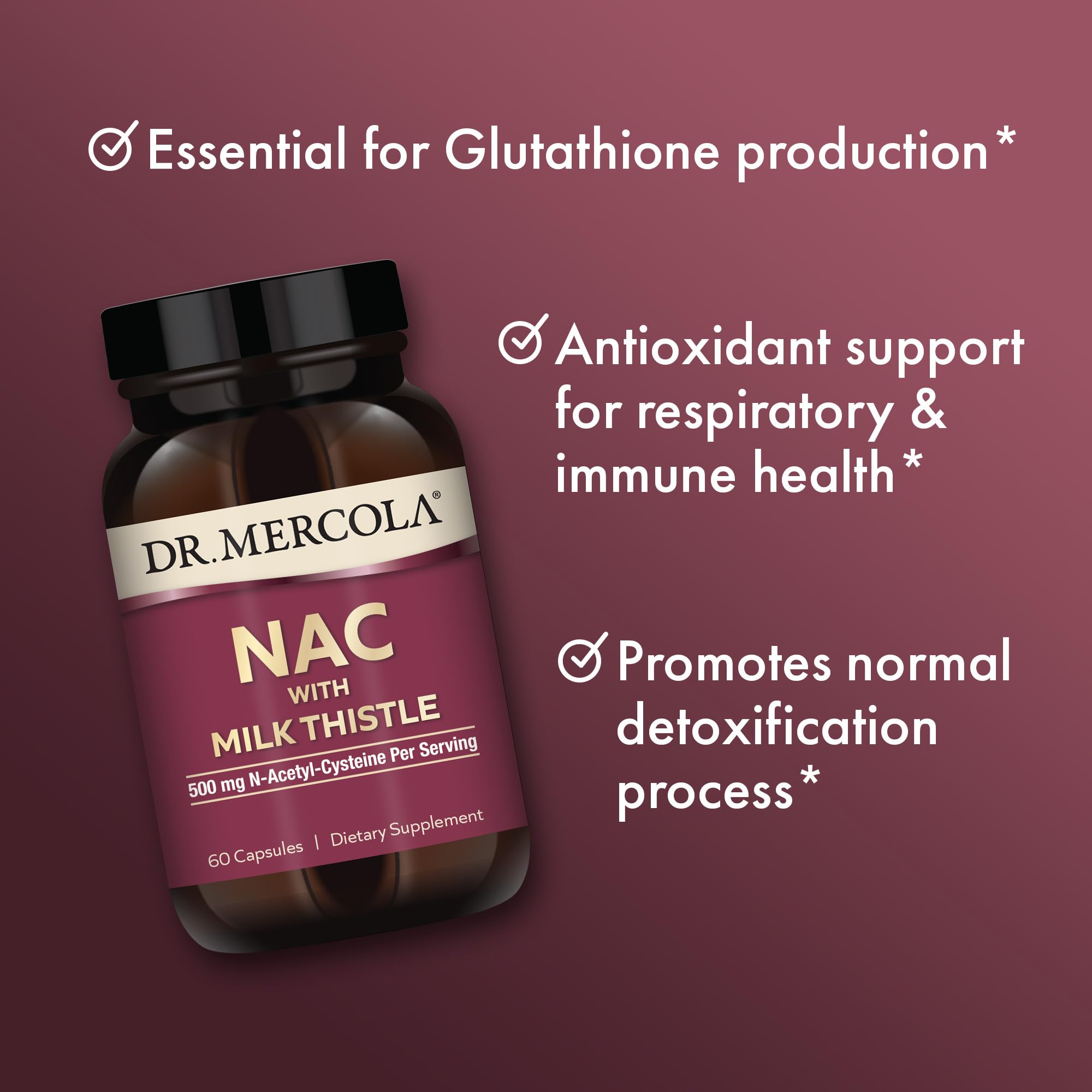 Capsules of Dr. Mercola NAC with Milk Thistle