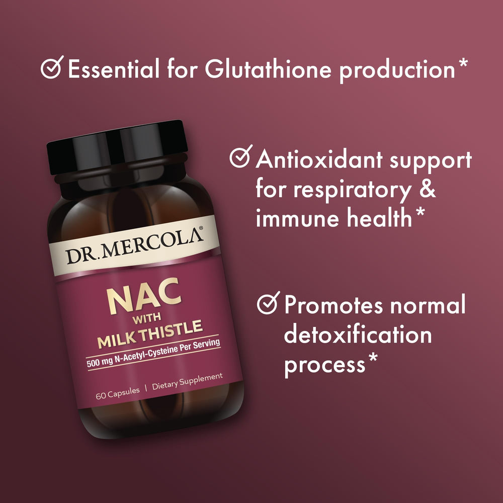 Capsules of Dr. Mercola NAC with Milk Thistle
