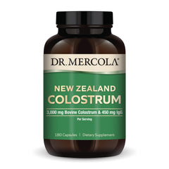 Dr. Mercola New Zealand Colostrum Supplement bottle with 180 capsules