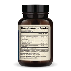 Close-up of Dr. Mercola Organic 5-HTP capsules