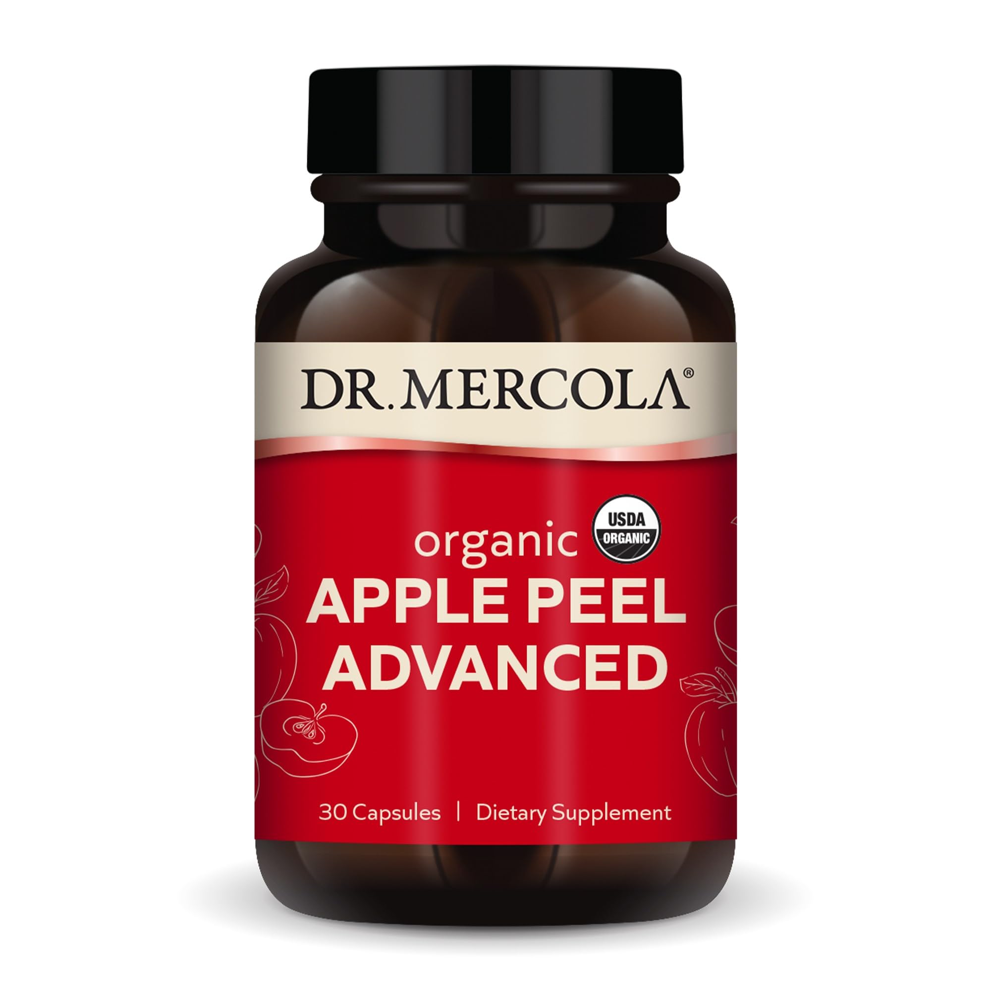 Dr. Mercola front bottle view showing organic label and benefits