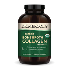 Front view of Dr. Mercola Organic Bone Broth Collagen bottle