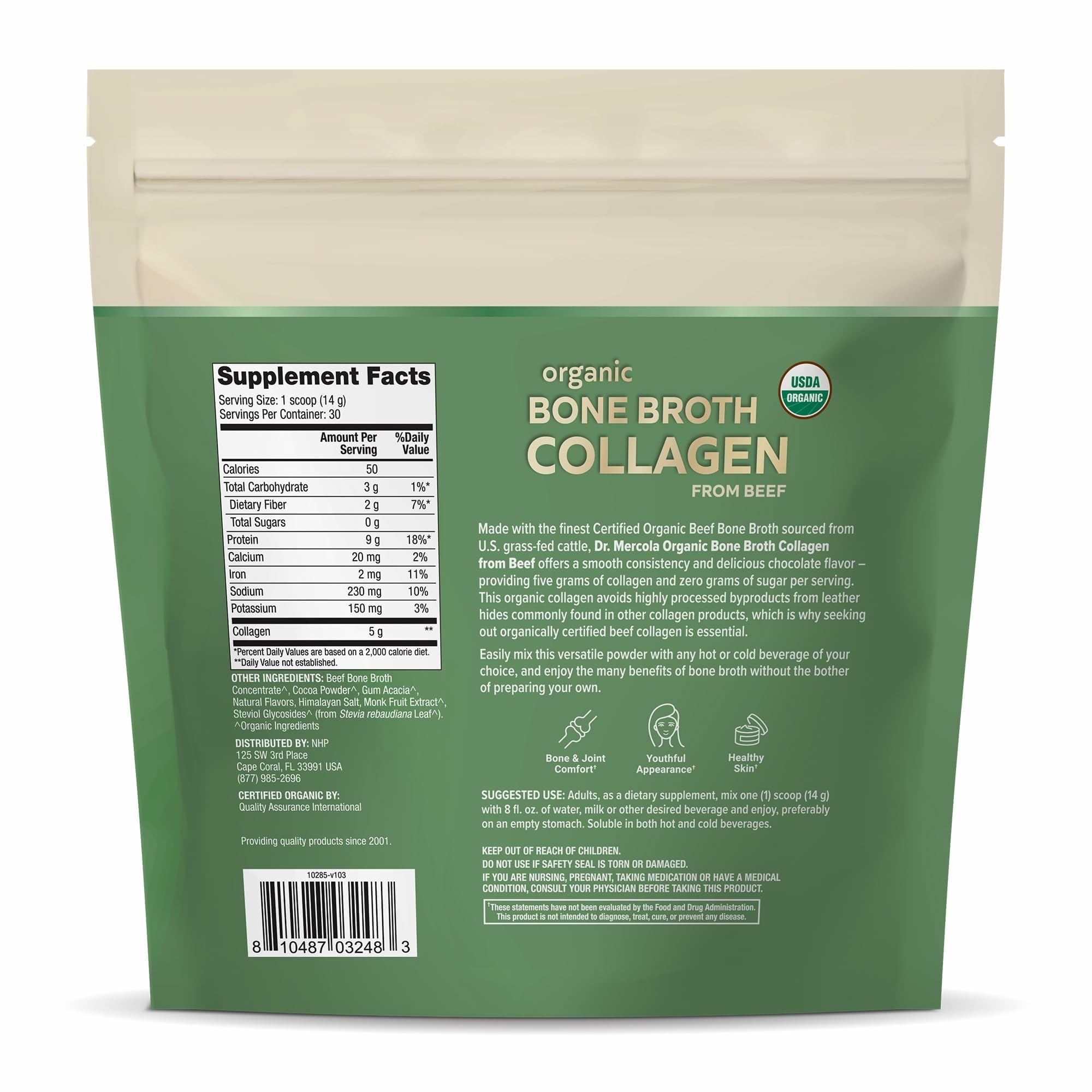 Serving scoop with Dr. Mercola collagen powder