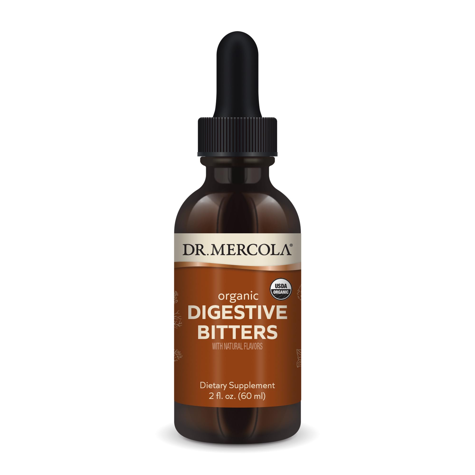 Dr. Mercola Organic Digestive Bitters Liquid Drops bottle with label visible