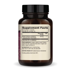 Organic Echinacea capsules inside a bottle