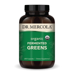 Dr Mercola Organic Fermented Greens bottle label