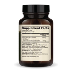 Back view showing bottle label of Dr. Mercola Pine Bark Extract