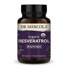 Dr. Mercola Organic Resveratrol 100mg capsules – front view