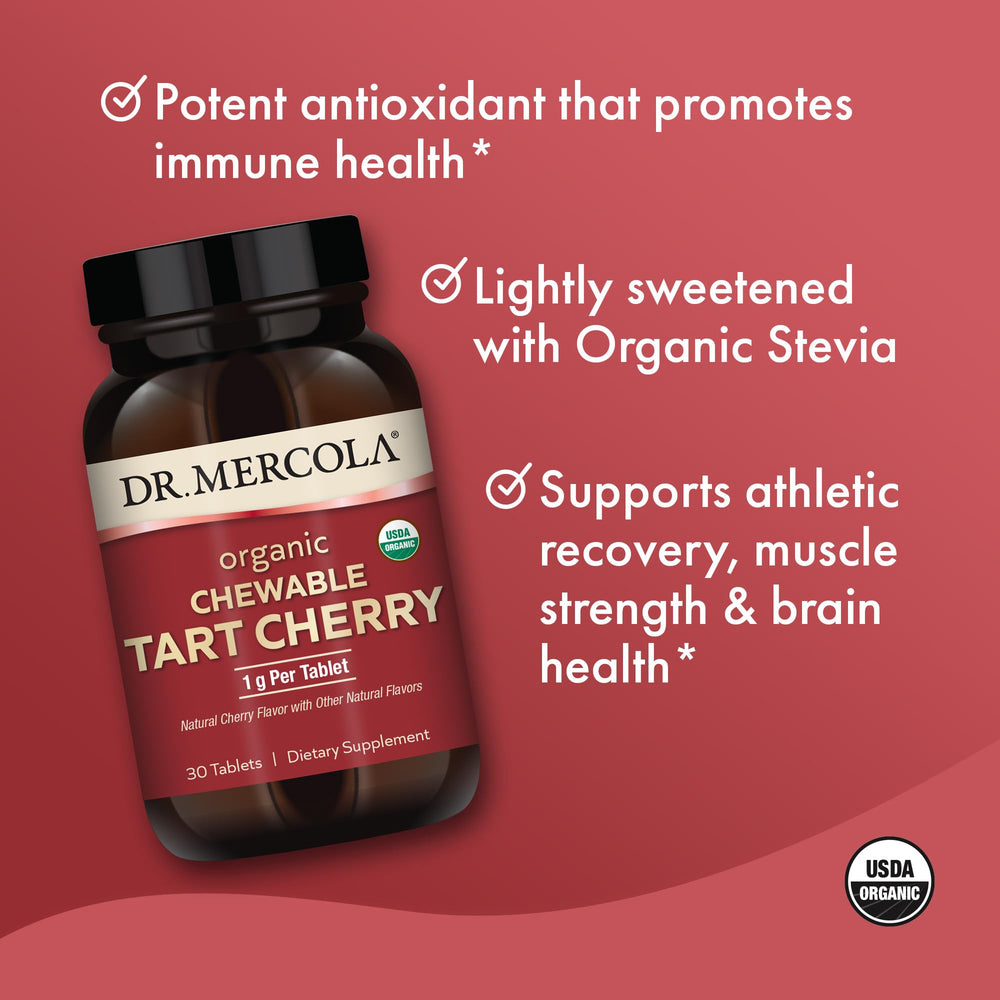 Chewable tart cherry supplement tablets