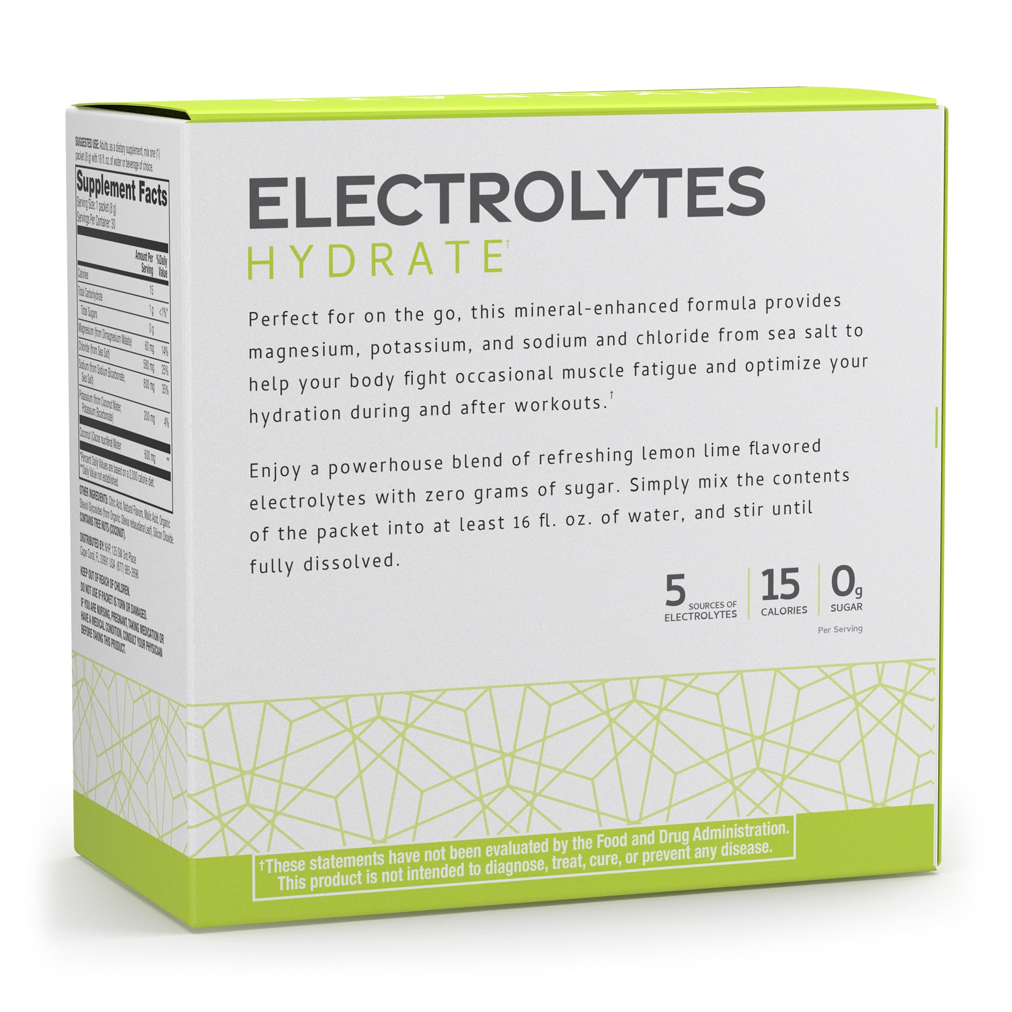 Open Dr. Mercola Pure Power Electrolytes lemon-lime packet ready to pour into water