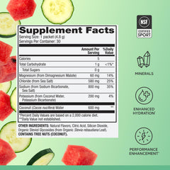 Dr. Mercola Pure Power label notes NSF certification and zero sugar per serving.