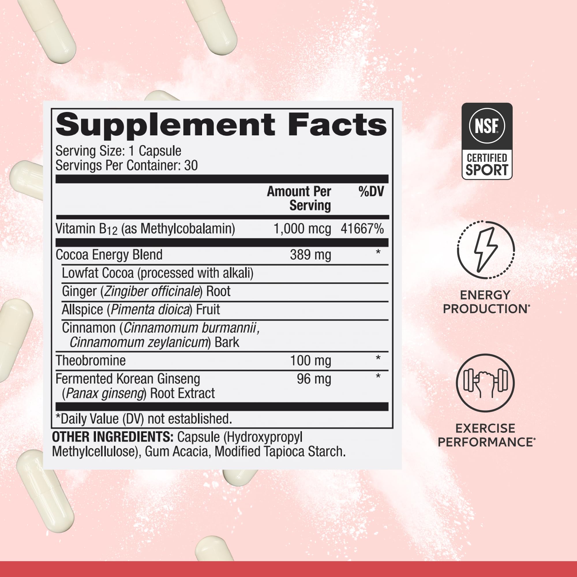 Vitamin B12 (Methylcobalamin) and Theobromine ingredients