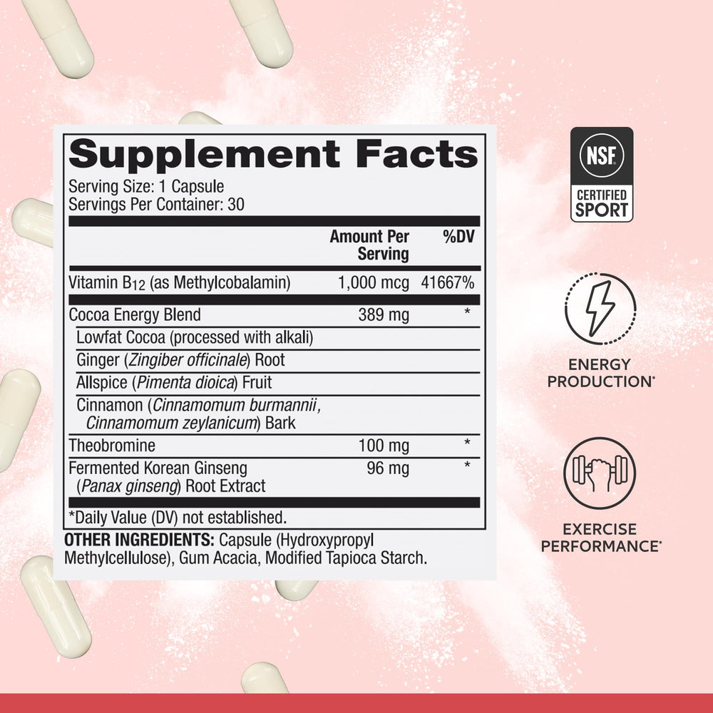 Vitamin B12 (Methylcobalamin) and Theobromine ingredients