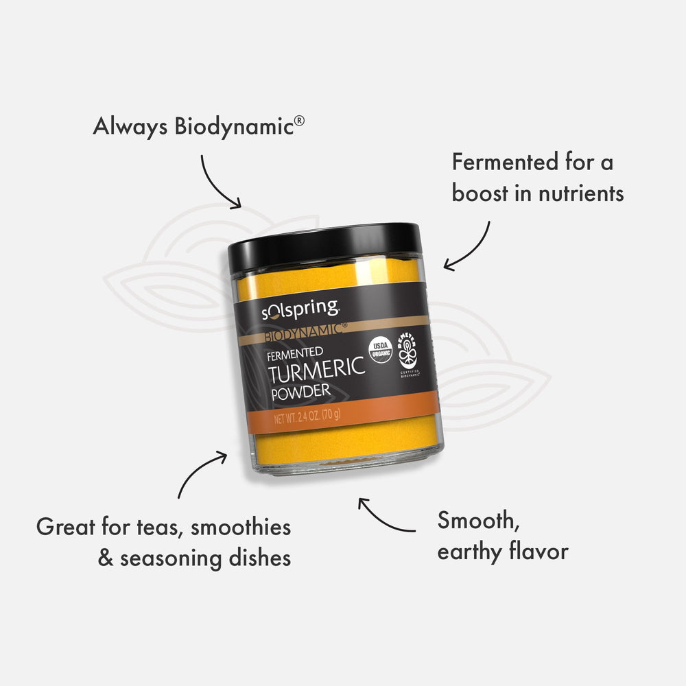 Turmeric powder being added to a recipe to illustrate usage