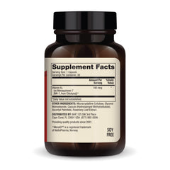 Back side of the bottle showing supplement facts