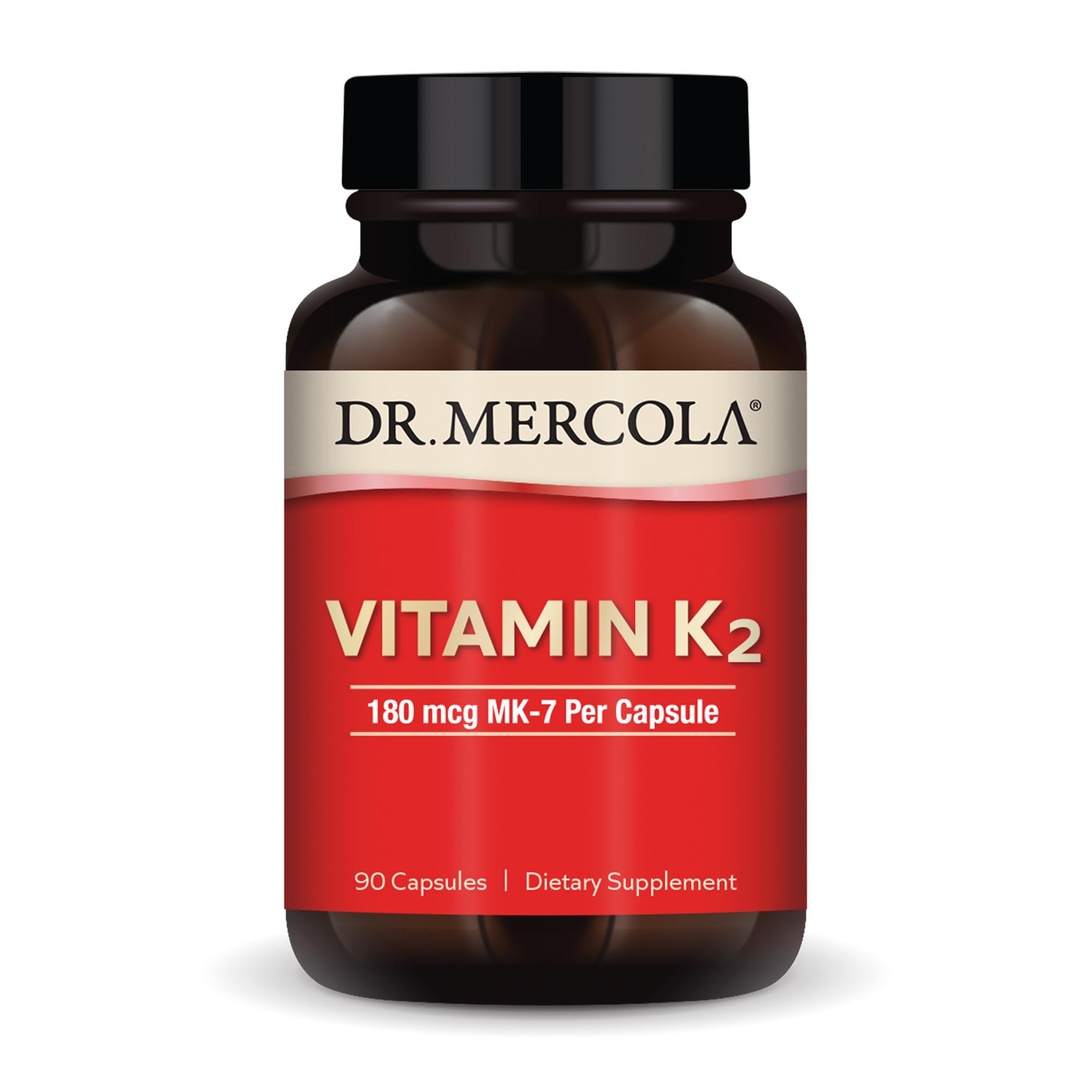 Dr. Mercola Vitamin K2 MK-7 bottle with label