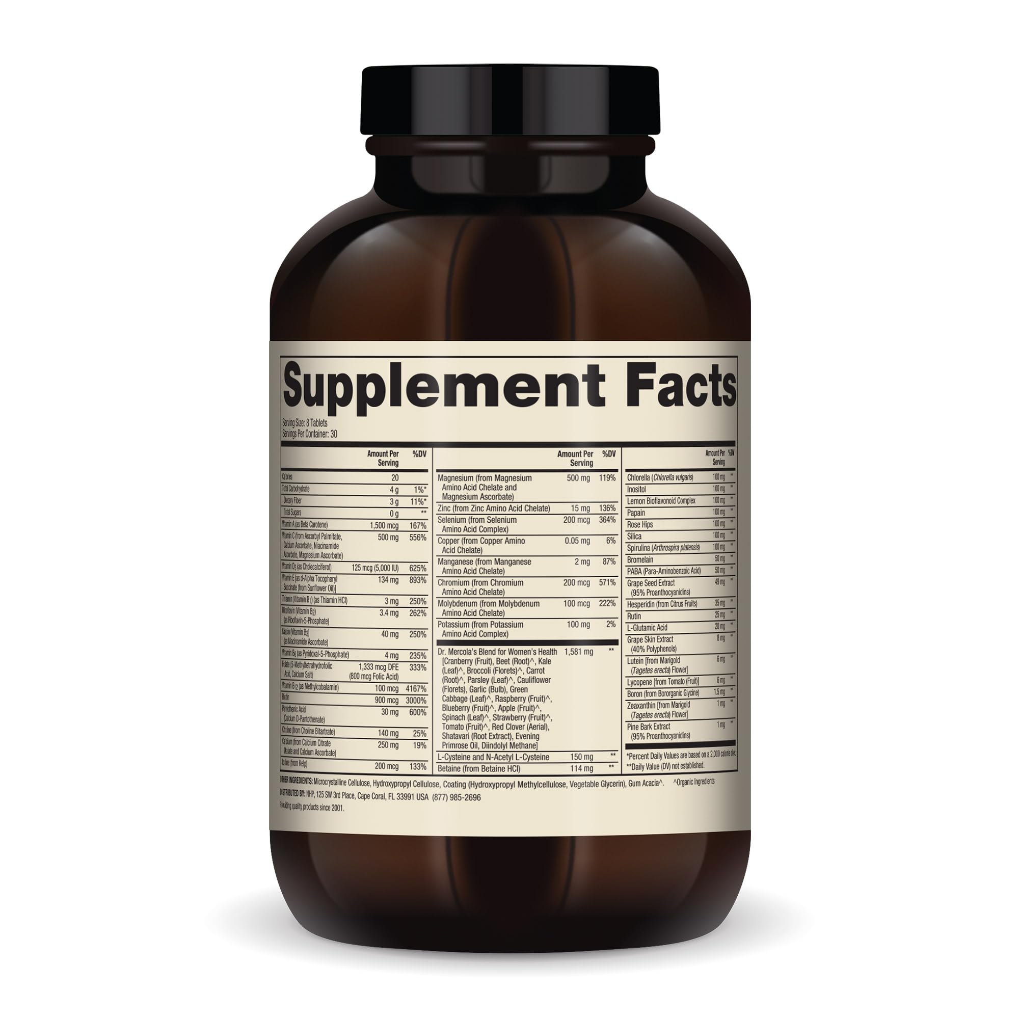 Illustration of nutrient potency and minerals in the formula