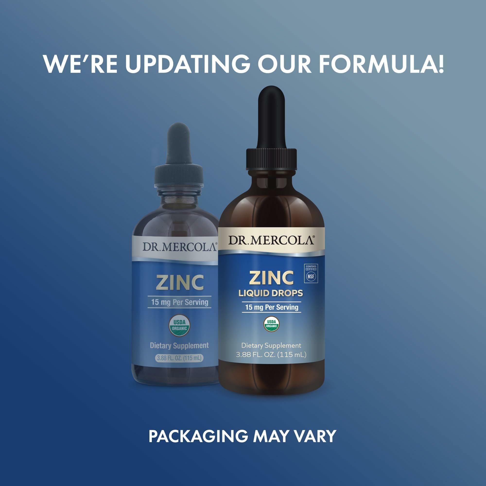 Three-pack of Dr. Mercola Organic Zinc Liquid Drops