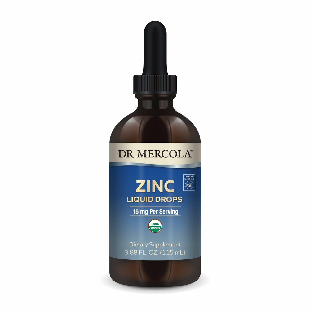 Dr. Mercola Zinc Liquid Drops bottle with label
