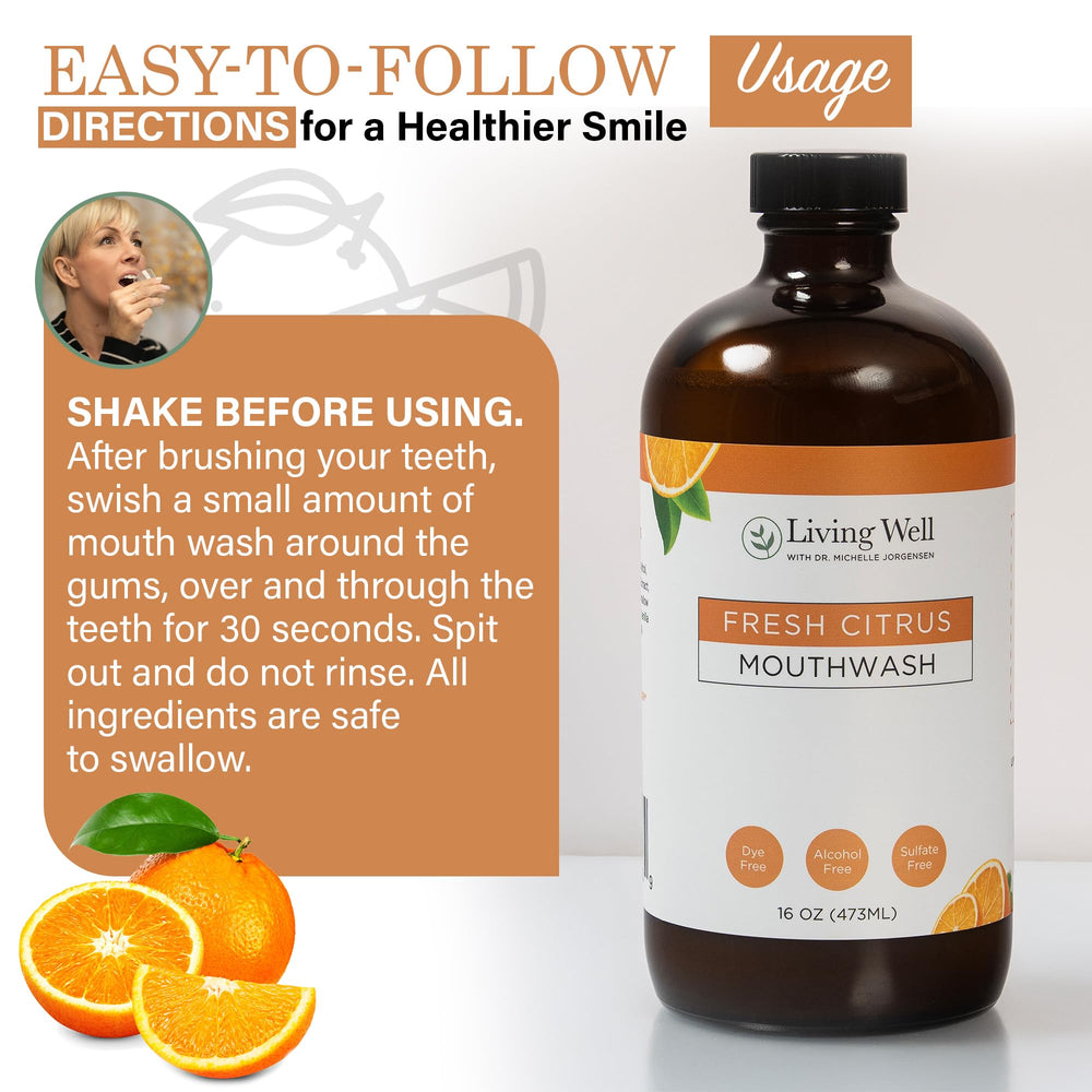 Product label highlighting dentist-developed formula by Dr. Michelle
