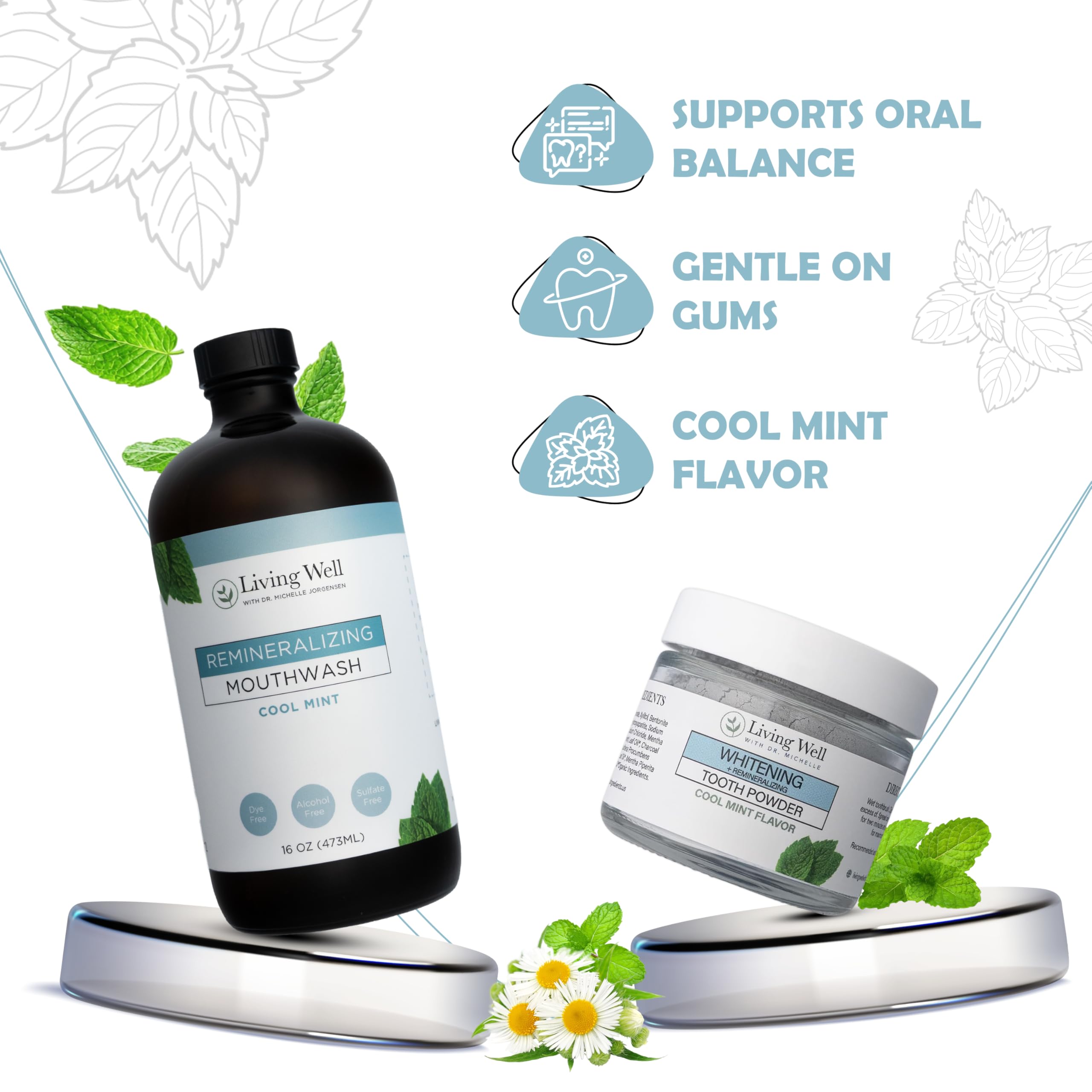 Hydroxyapatite tooth powder jar with scoop
