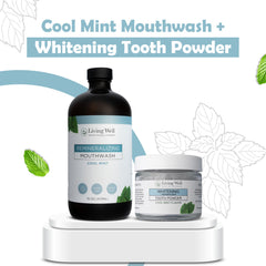 Hydroxyapatite tooth powder and mouthwash duo