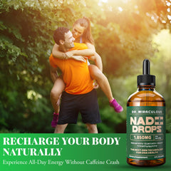 Close-up of bottle showing label and 1850mg NAD+