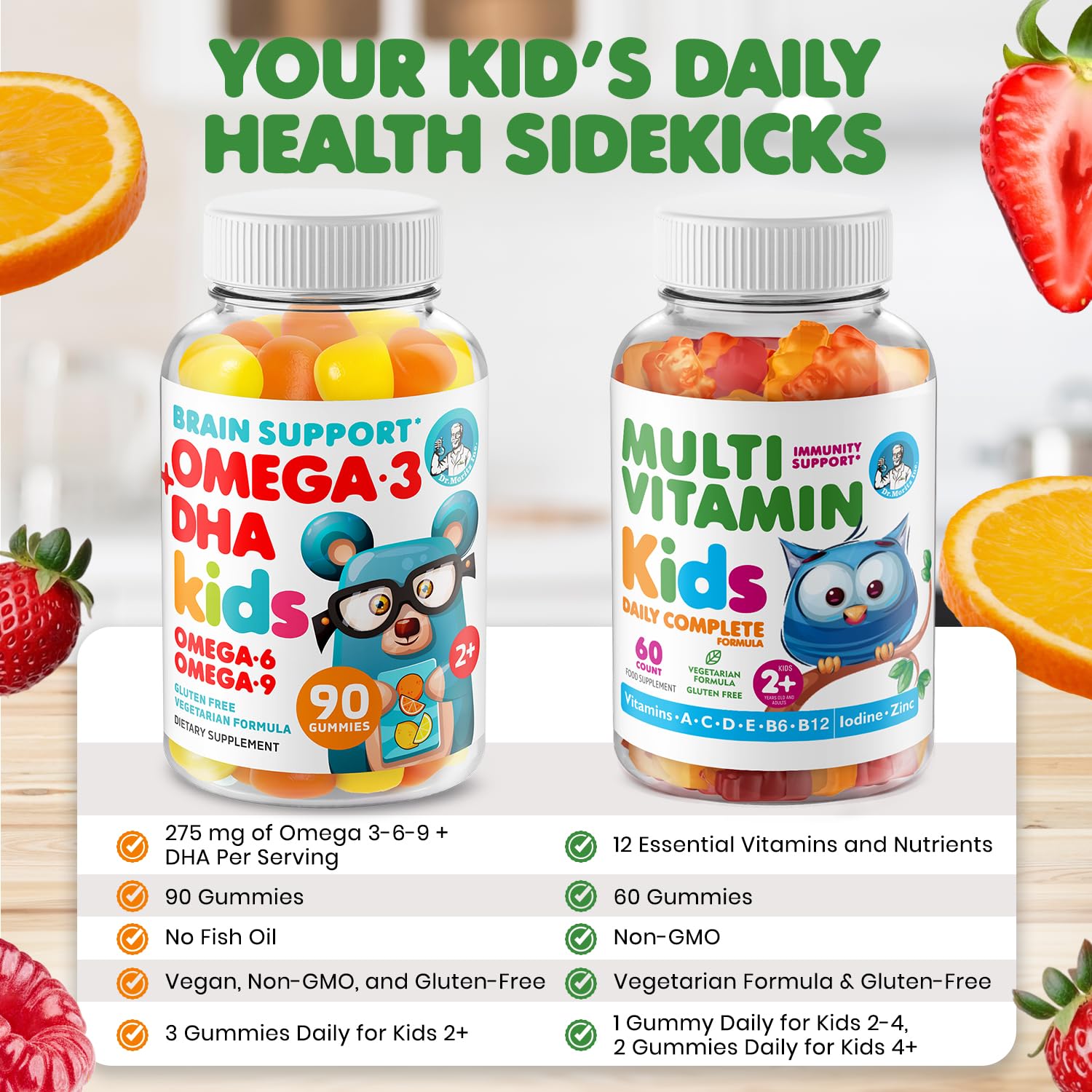 DR MORITZ Kids Multivitamin Gummies 60 count bottle front view