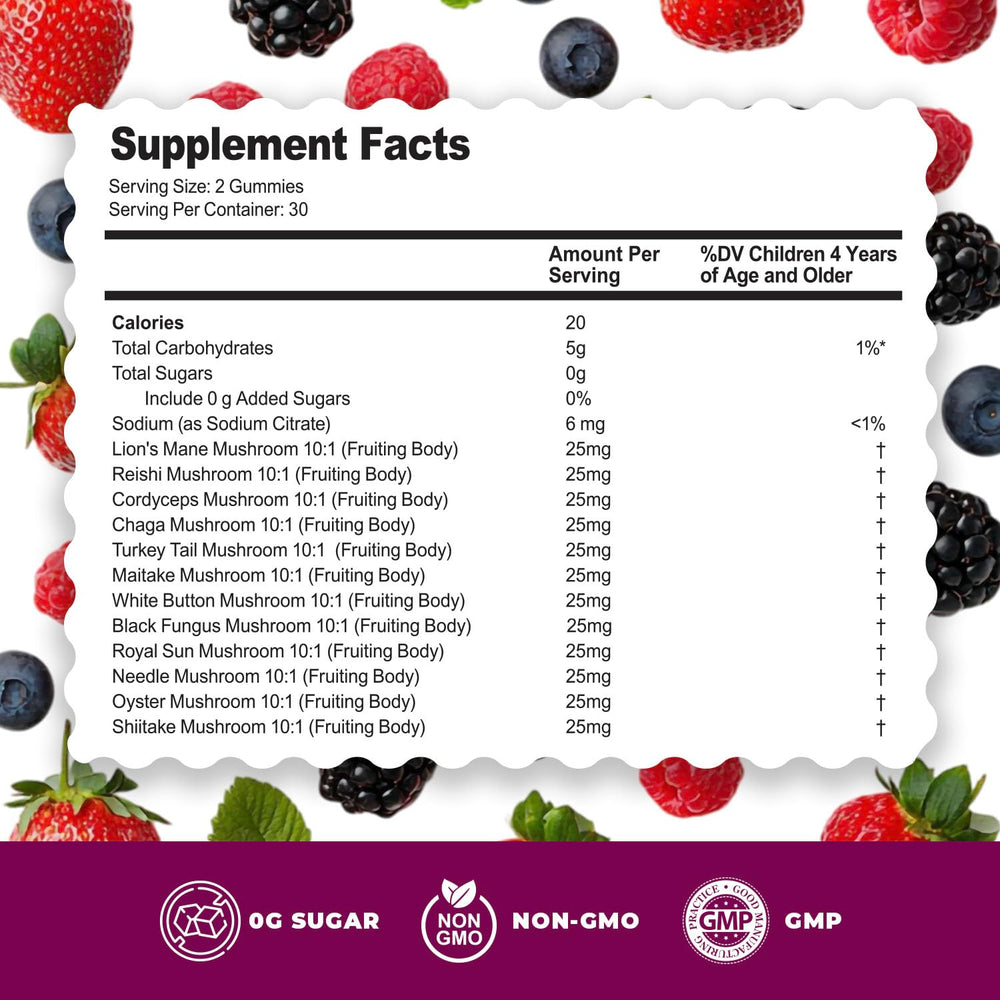 DR. MORITZ Lions Mane Gummies bottle back label