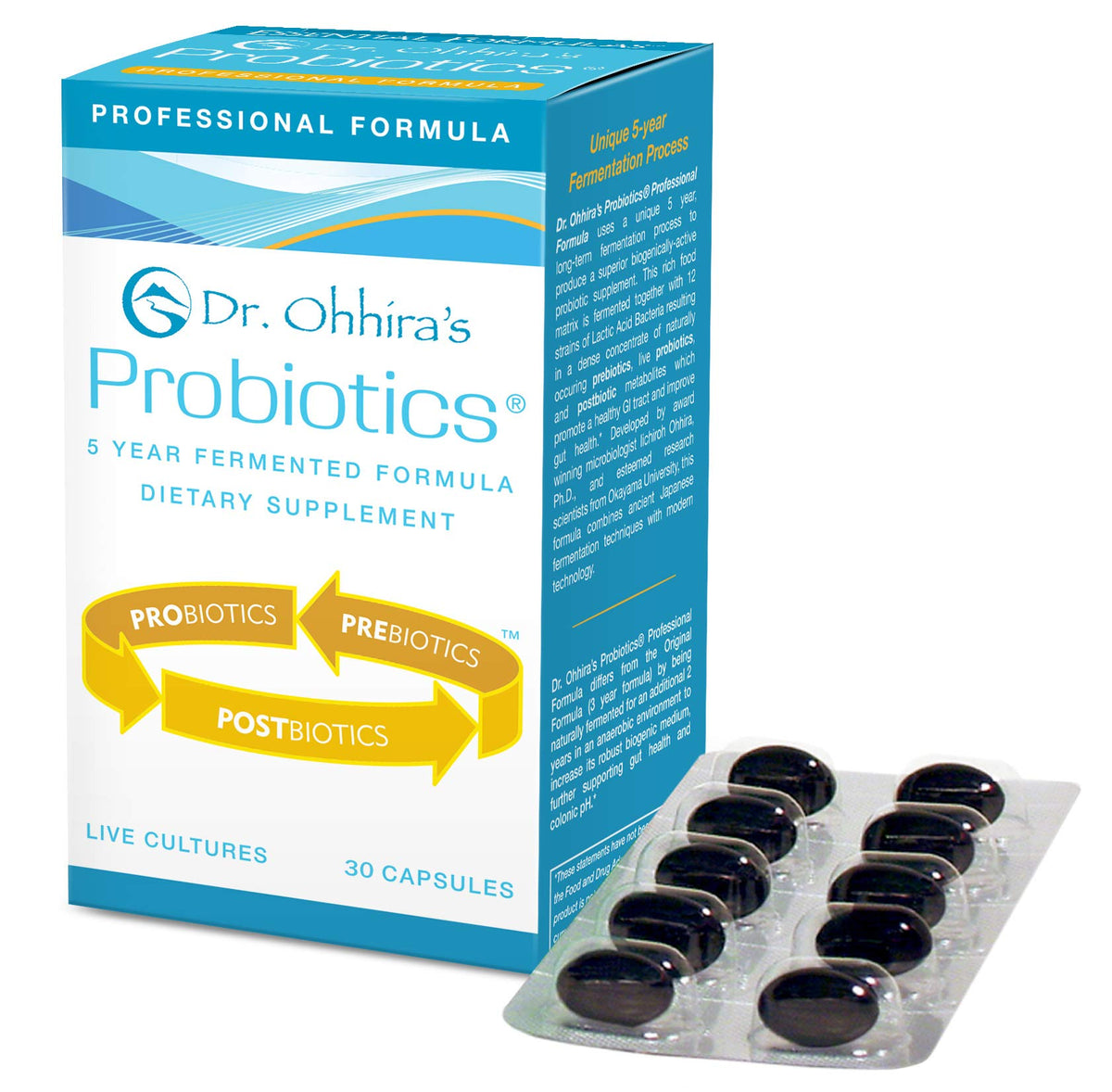 Dr Ohhira’s Probiotics Professional Formula bottle and capsules