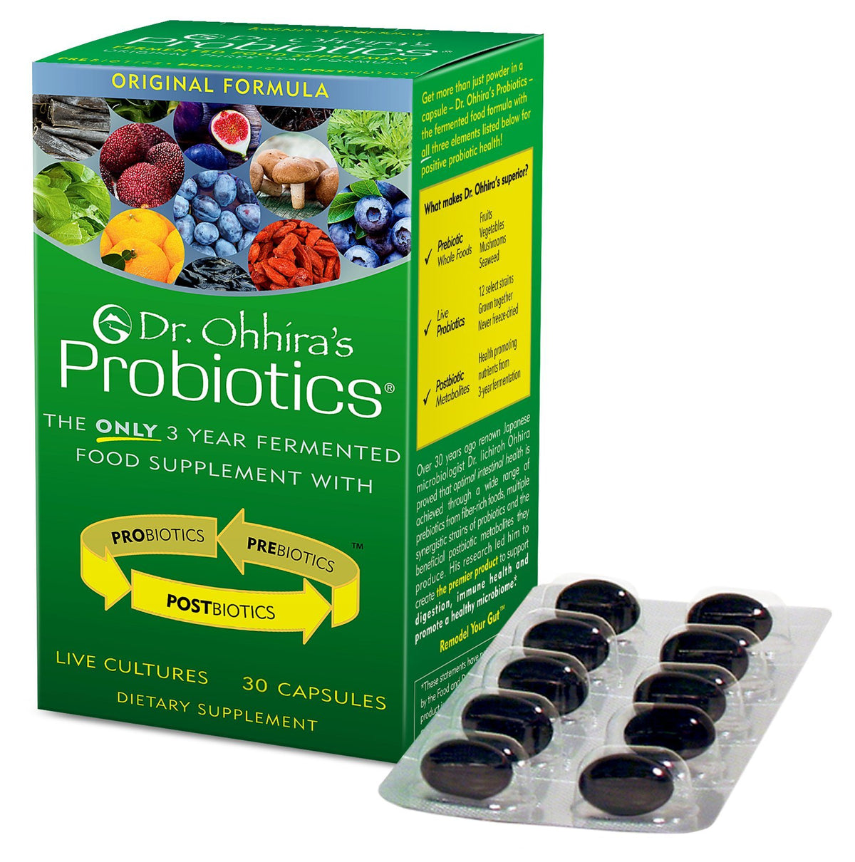 Dr. Ohhira’s Probiotics Original Formula bottle and capsules