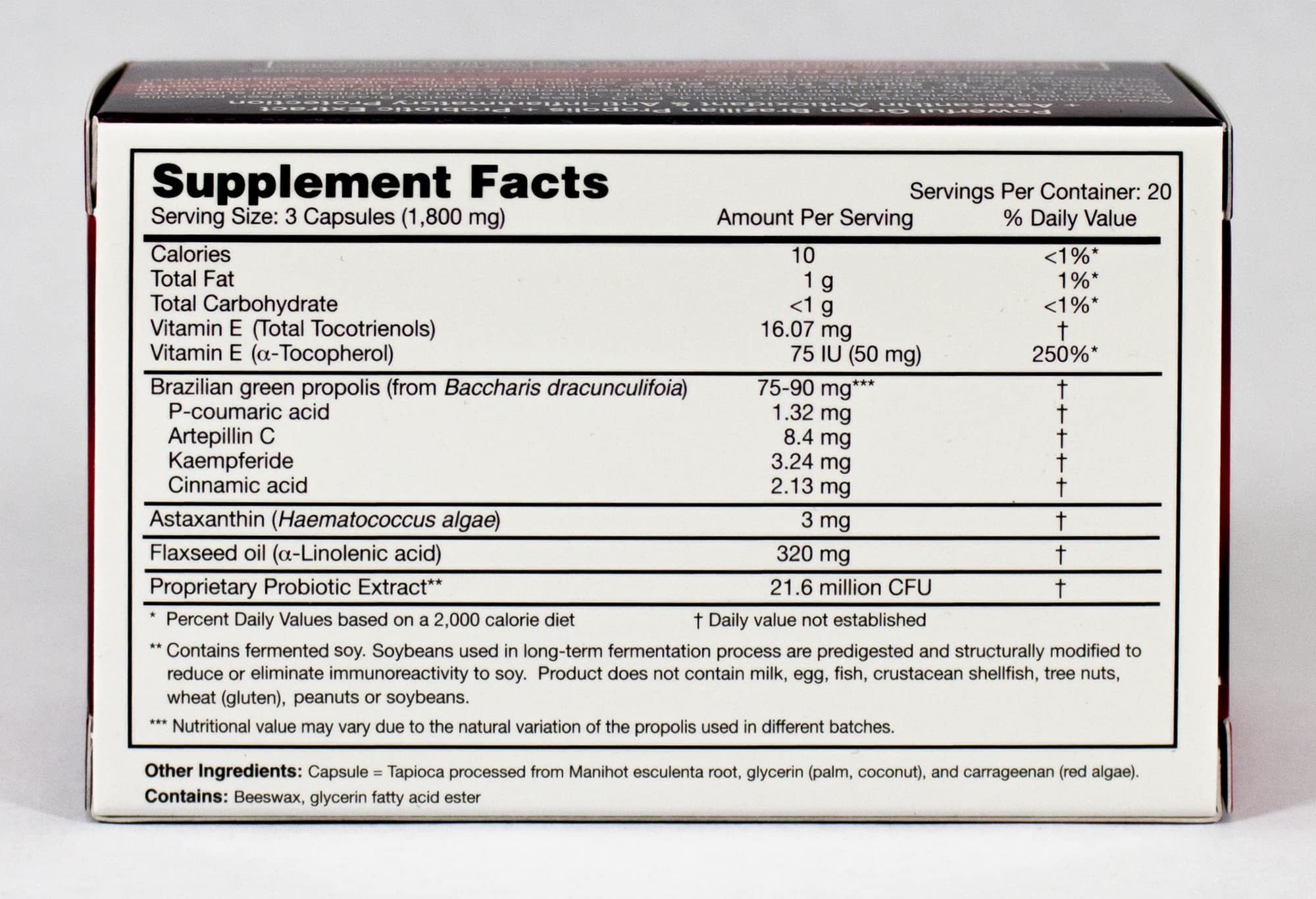 Close-up of Dr. Ohhira's Propolis Plus bottle