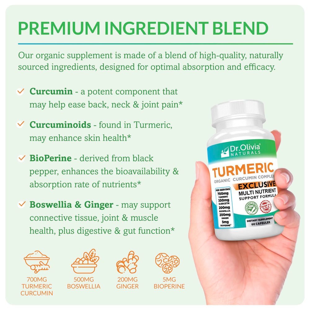 Close-up of bottle showing the Turmeric Complex label and cap